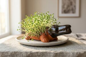 Фигурка Chia Pet с проросшей зеленью